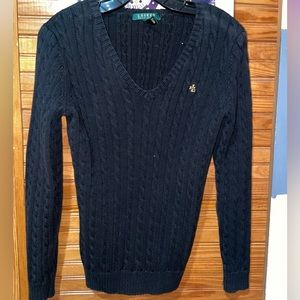 Ralph Lauren V Neck Cablenit Sweater